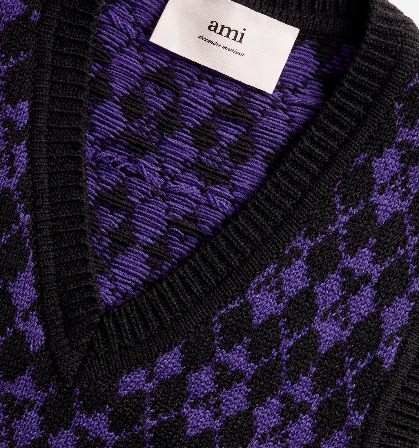 AMI Paris Ami de Coeur Wool Sweater Black/Purple (FKS730.030)