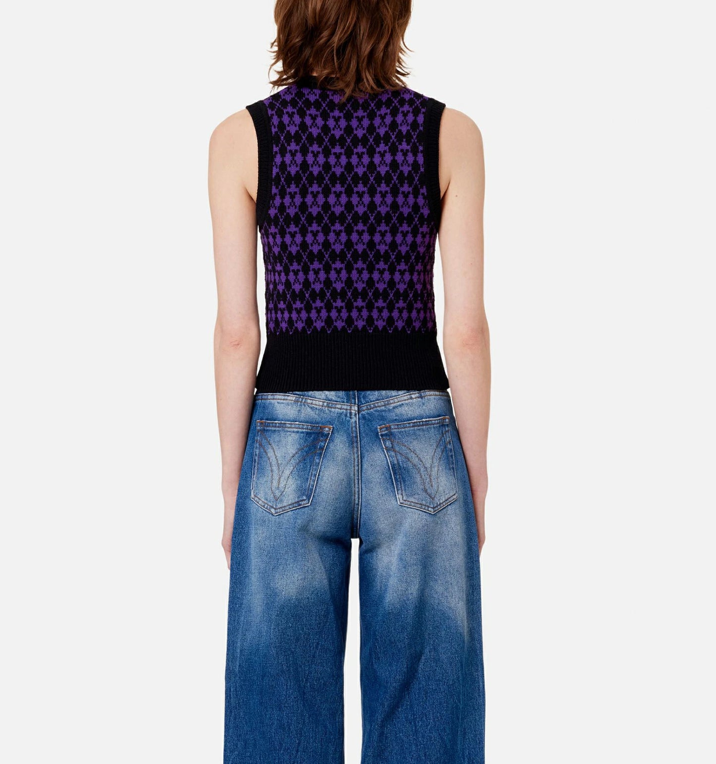 AMI Paris Ami de Coeur Wool Sweater Black/Purple (FKS730.030)