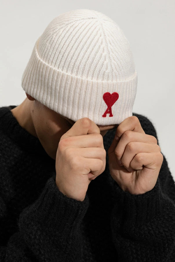 AMI Paris Ami de Coeur Wool Beanie (UHA235.018)