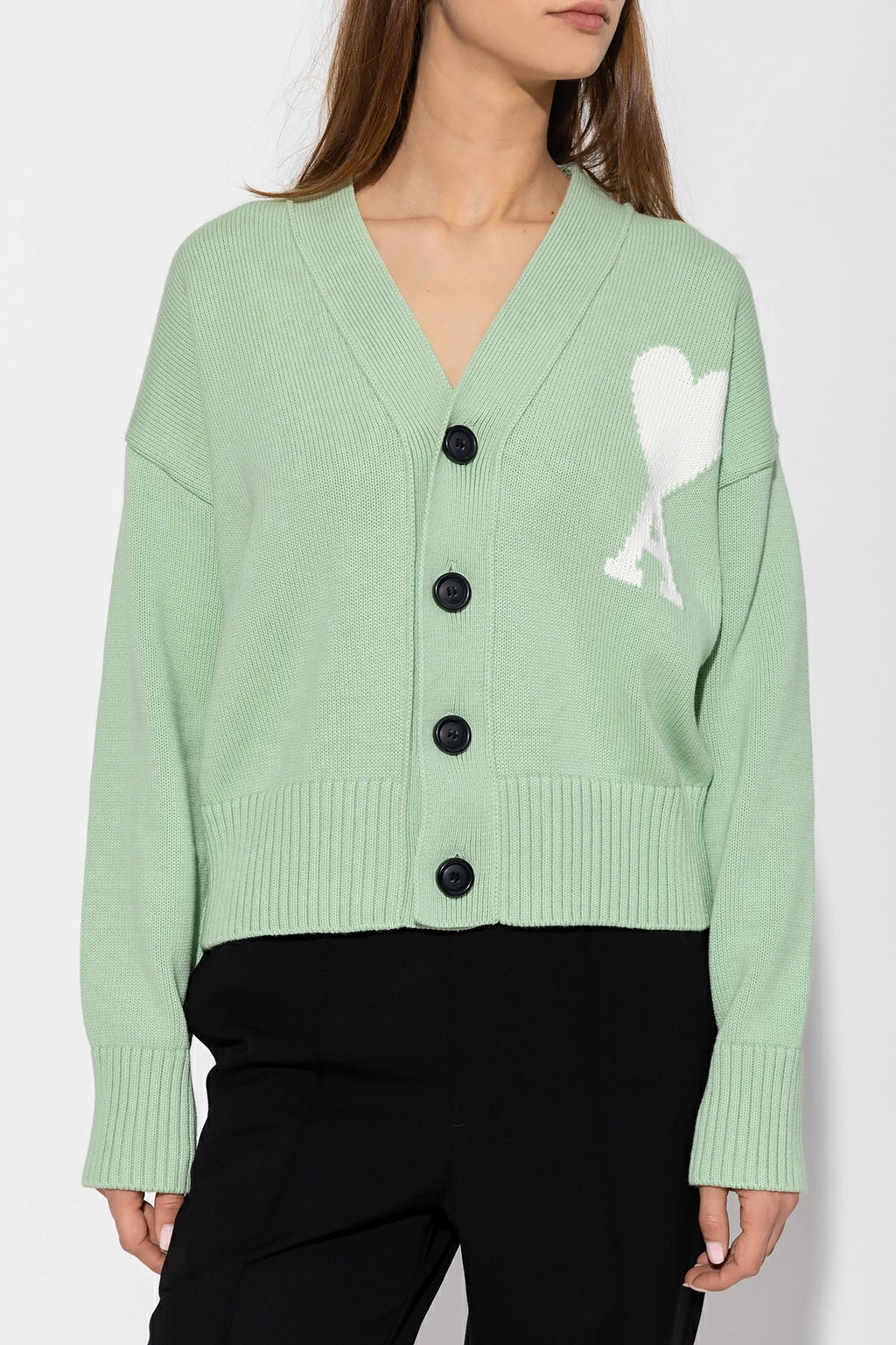 Ami de Coeur Big Heart Logo Wool Cardigan (E22UKC003.016)