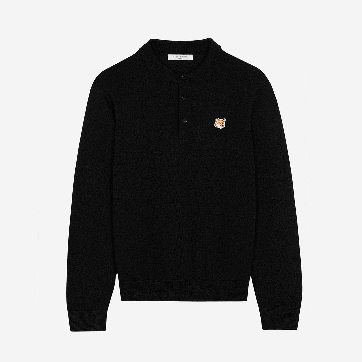 Maison Kitsuné Fox Head Patch Long Sleeved Polo Shirt (JM00502KT1036)