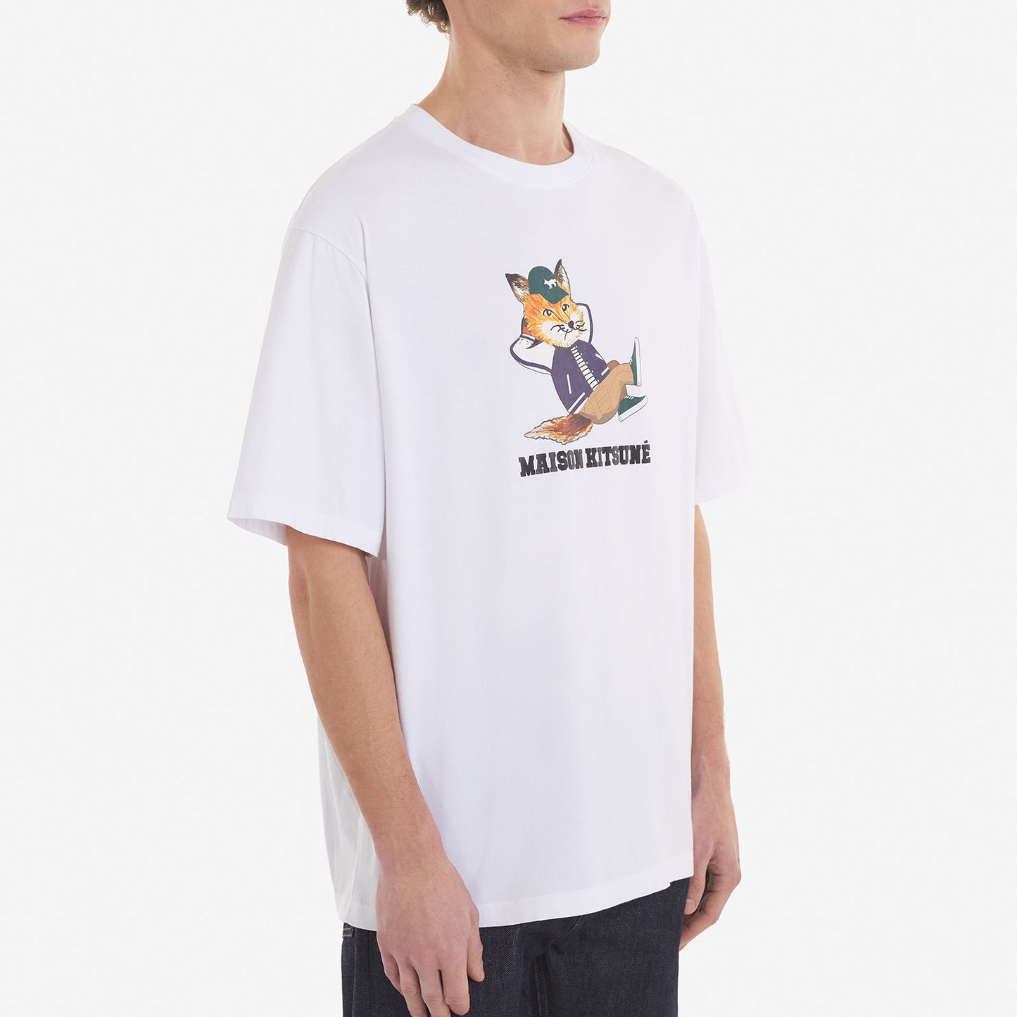 Maison Kitsuné Dressed Fox Easy T-Shirt White (KM00103KJ0008)