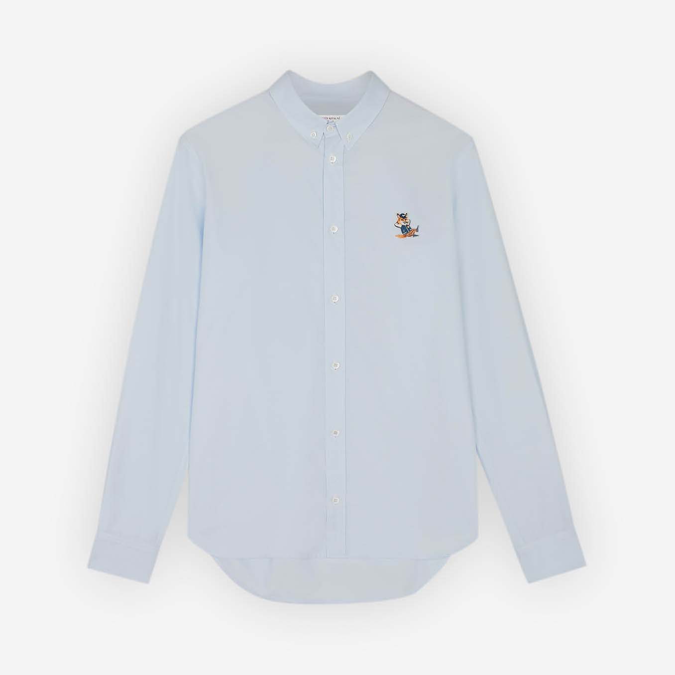 Maison Kitsuné Dressed Fox Patch Relaxed Shirt White (KM00488WC2010)