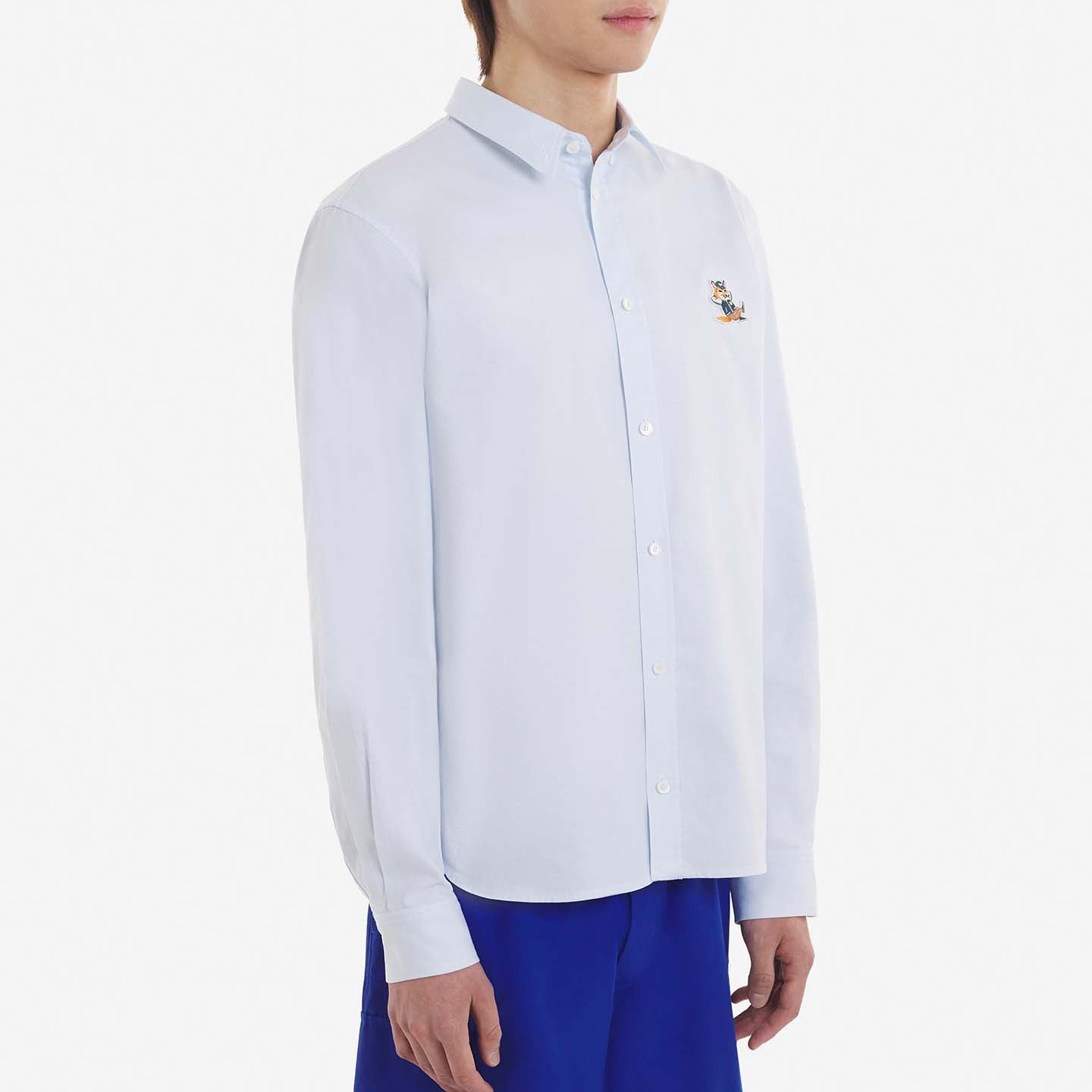 Maison Kitsuné Dressed Fox Patch Relaxed Shirt White (KM00488WC2010)