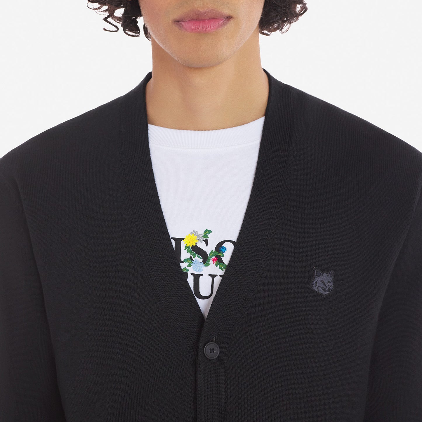 Maison Kitsuné Fox Head Patch Cardigan (LM00505KT1036)