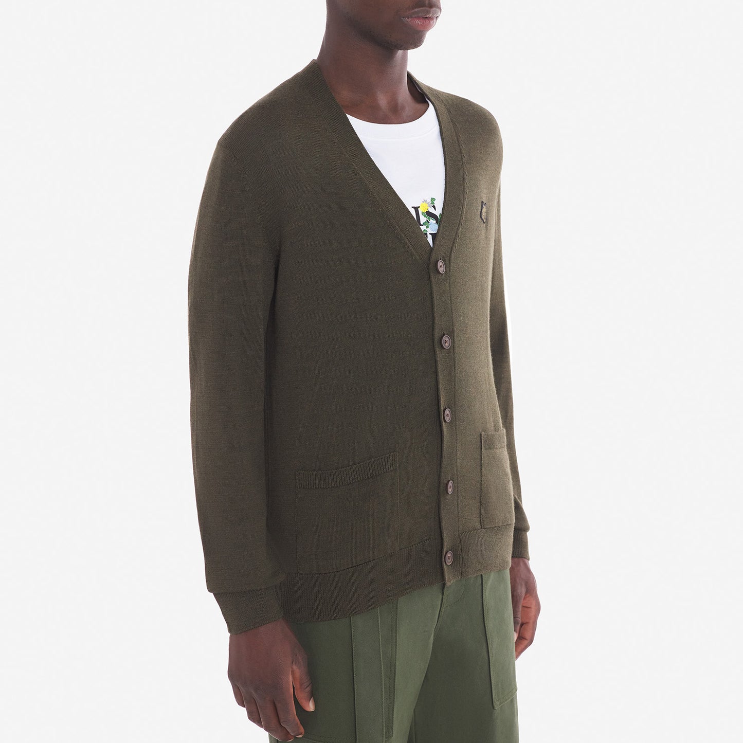 Maison Kitsuné Fox Head Patch Cardigan (LM00505KT1036)