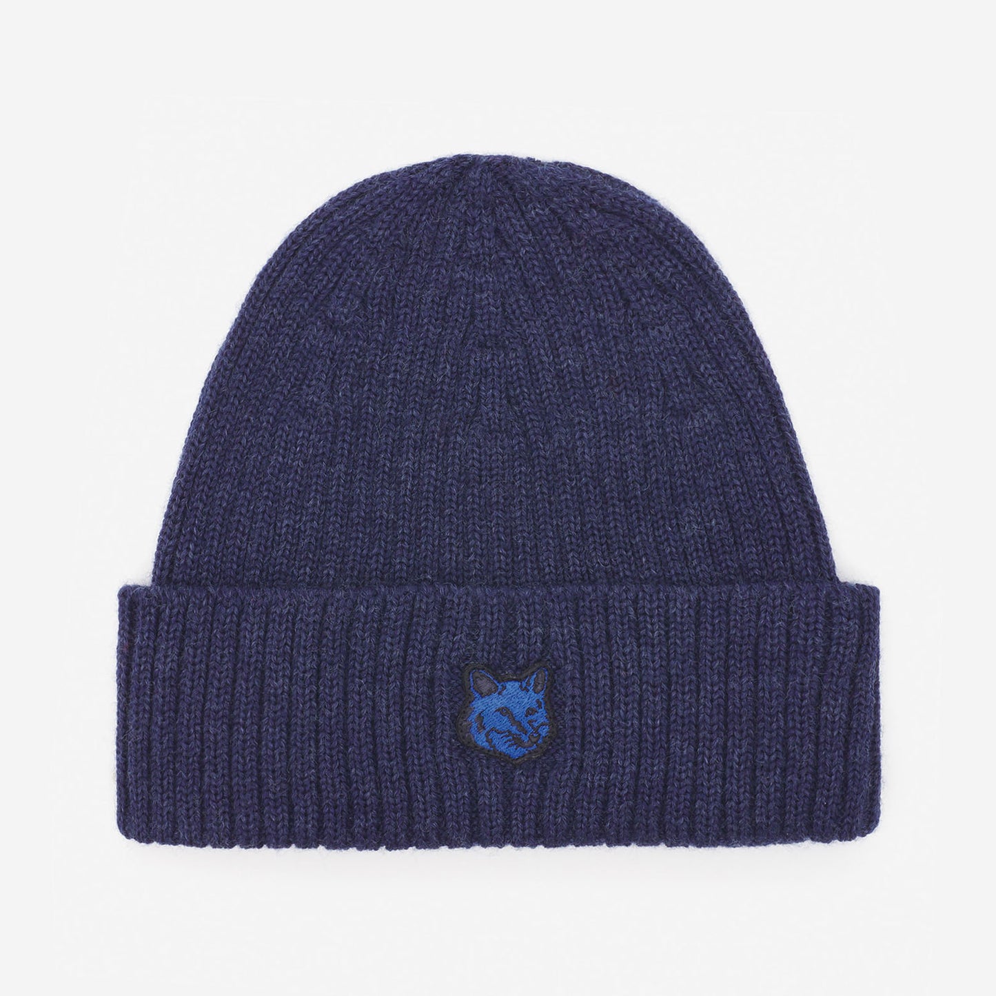 Maison Kitsuné Wool Ribbed Fox Head Beanie (LM06111KT1022)