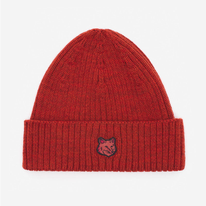 Maison Kitsuné Wool Ribbed Fox Head Beanie (LM06111KT1022)