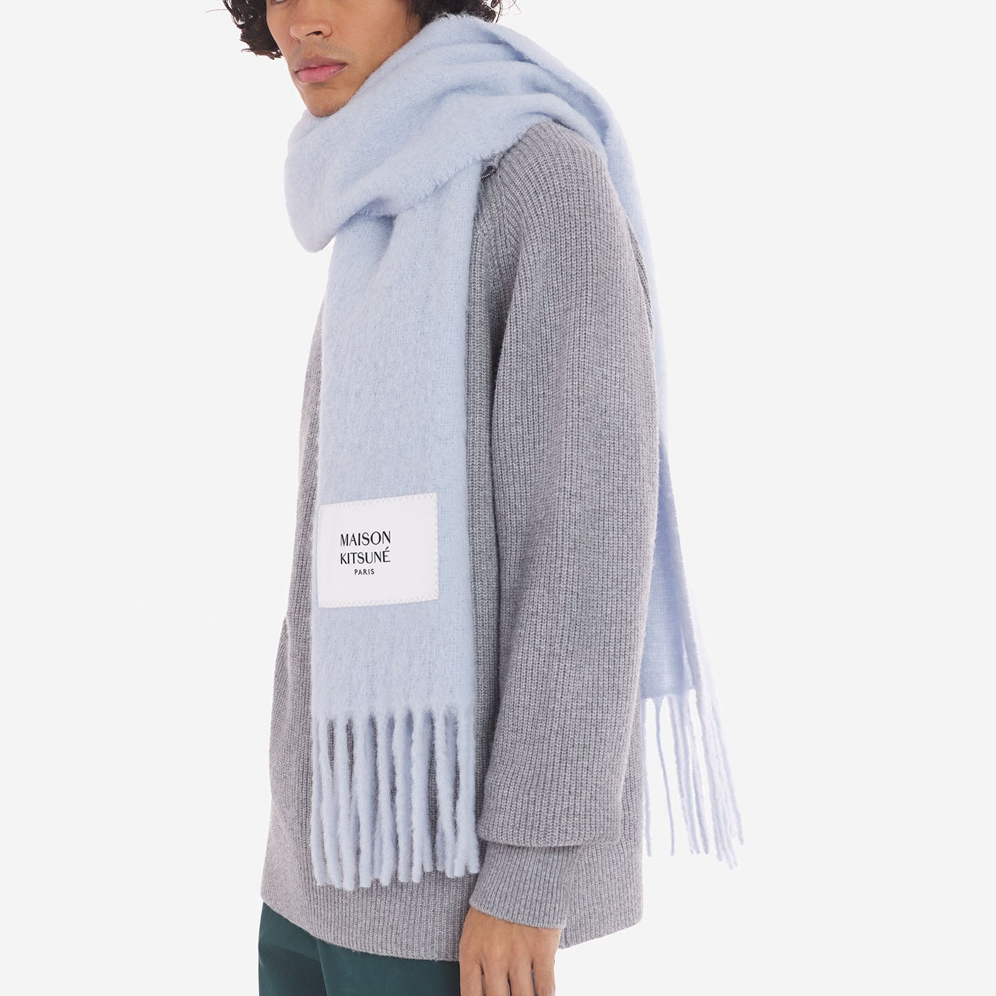 Maison Kitsuné Baby Alpaka Scarf Ivory (LM06206WA0022)