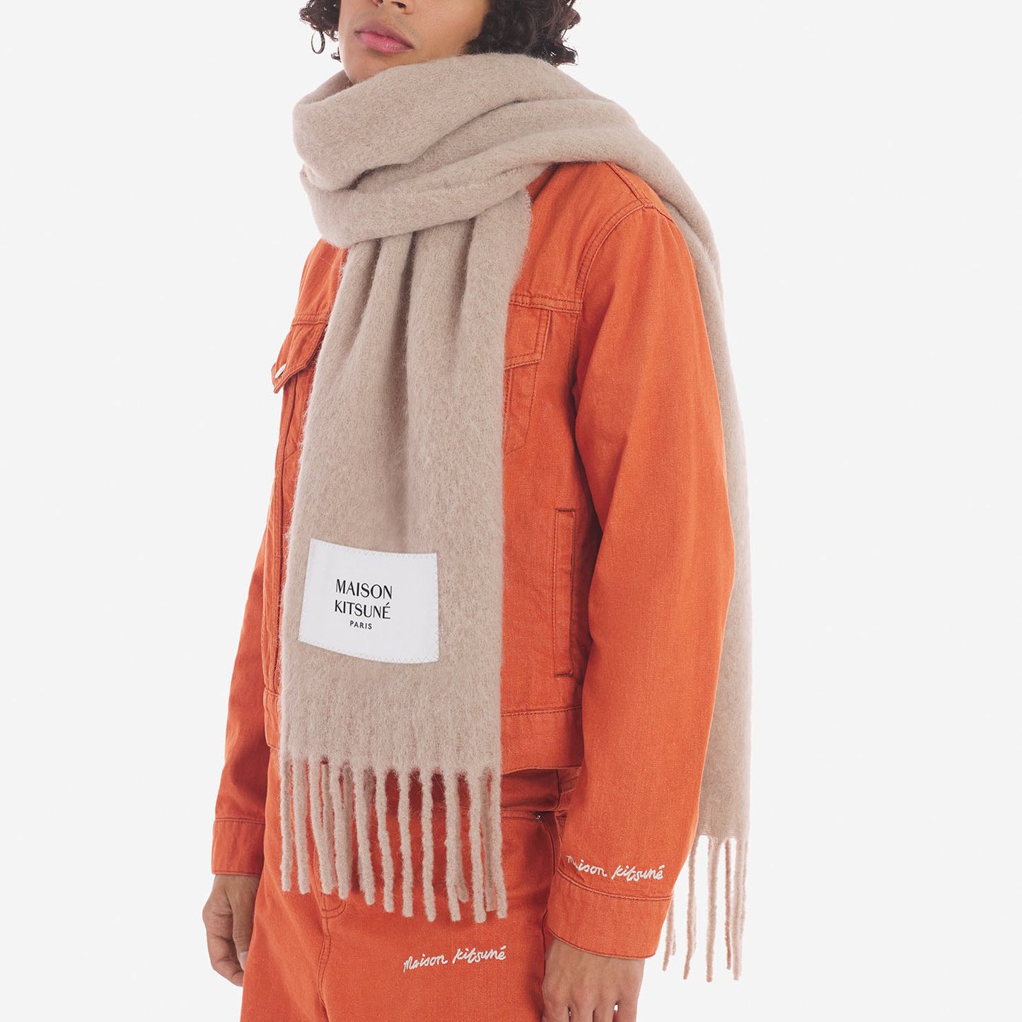 Maison Kitsuné Baby Alpaka Scarf Beige (LW06206WA0022)