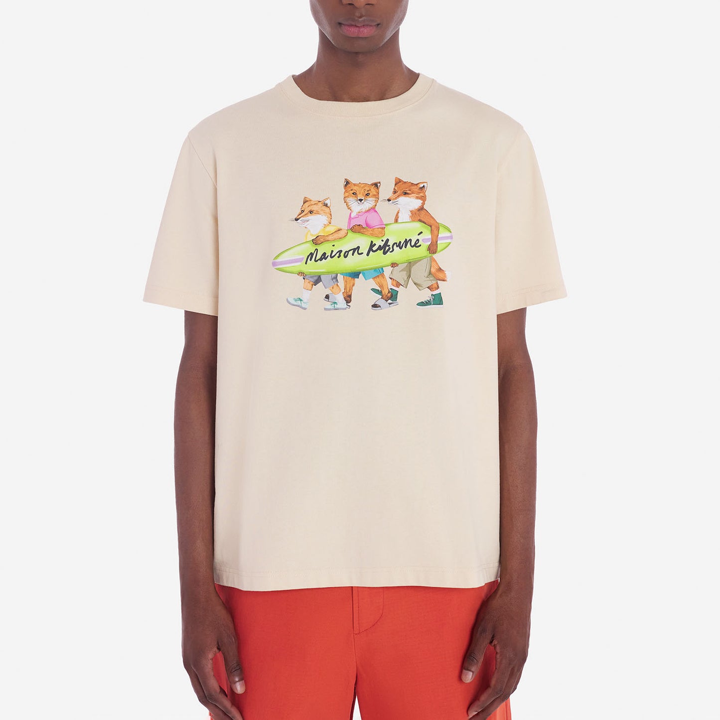 Maison Kitsuné Surfing Foxes Comfort T-Shirt (MM00120KJ0118)