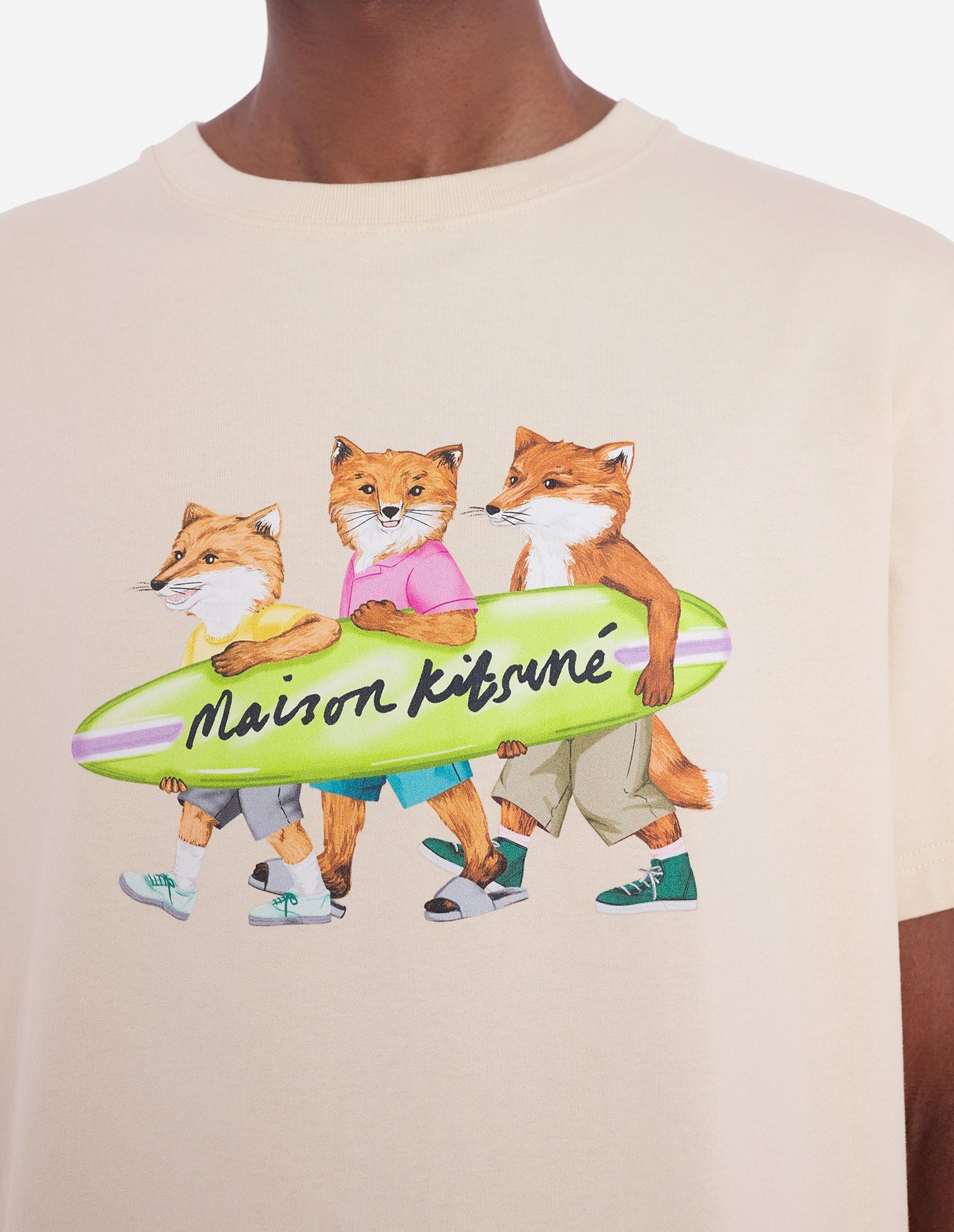 Maison Kitsuné Surfing Foxes Comfort T-Shirt (MM00120KJ0118)