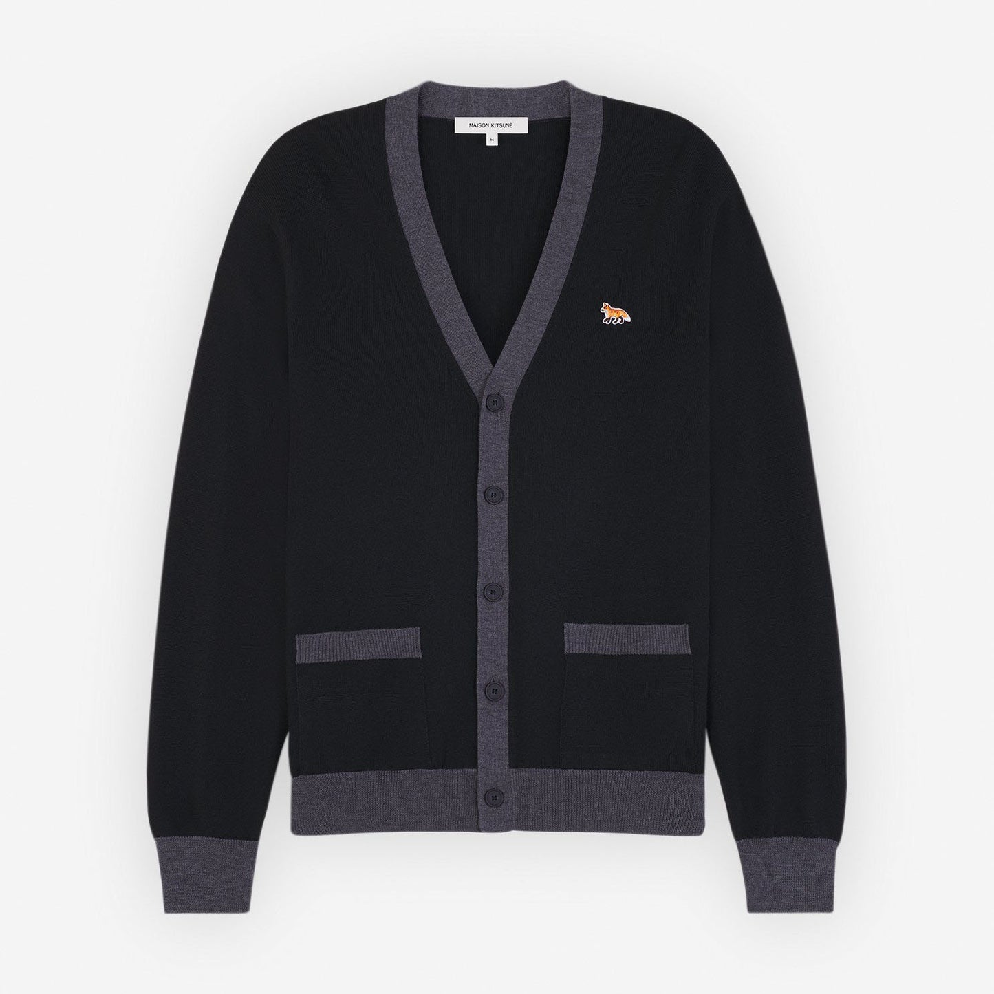Maison Kitsuné Contrast Trim Fox Head Cardigan (MM00505KT1036)