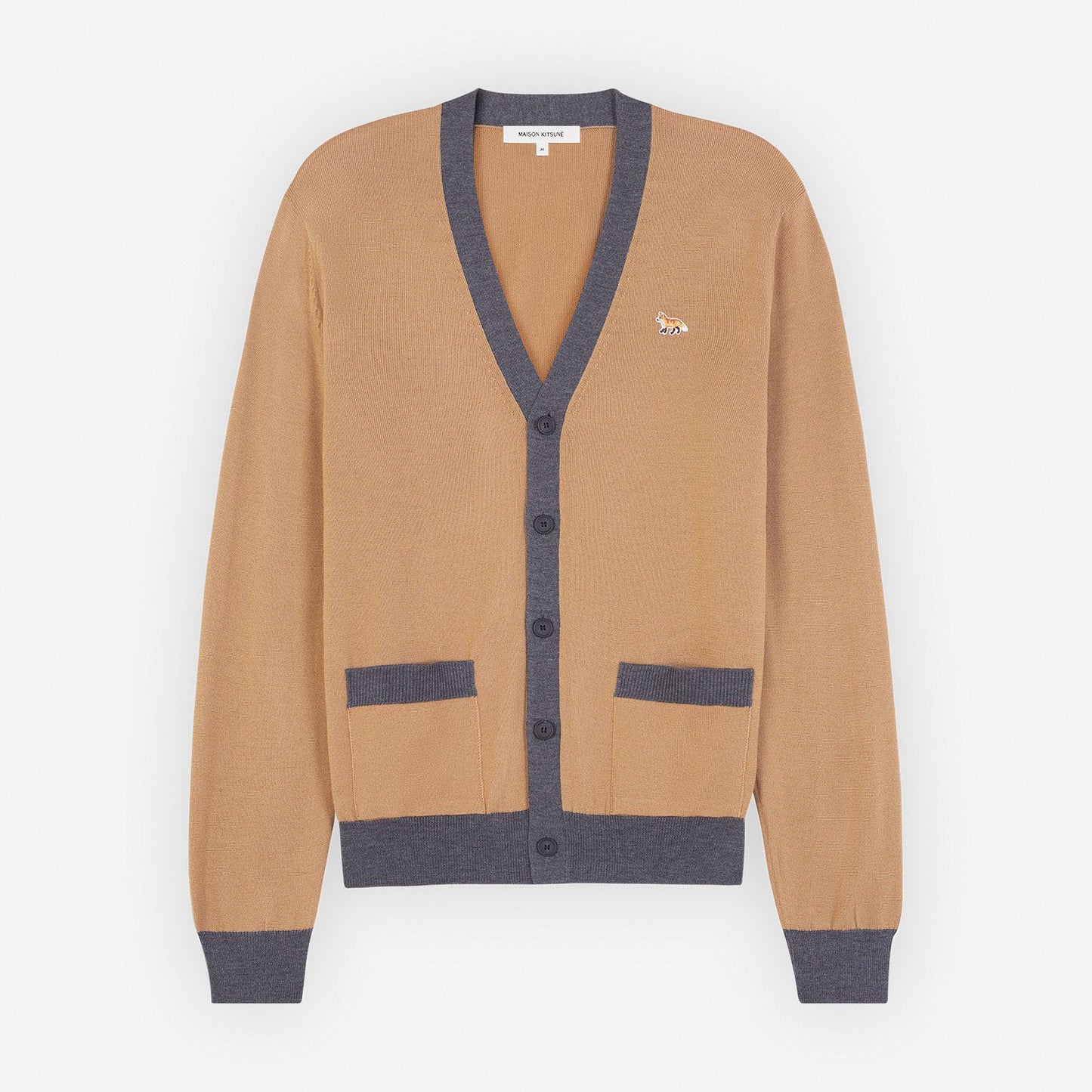 Maison Kitsuné Contrast Trim Fox Head Cardigan (MM00505KT1036)