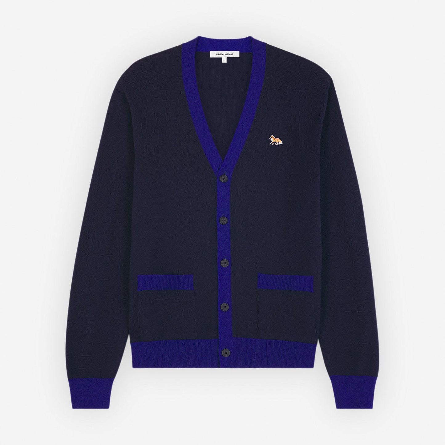 Maison Kitsuné Contrast Trim Fox Head Cardigan (MM00505KT1036)