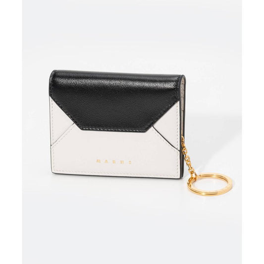 Marni Tricolor Leather Card Holder with Key Ring (PFMO0084U0)
