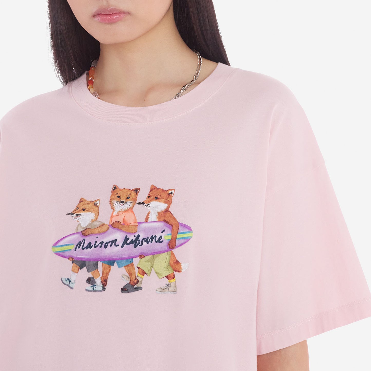 Maison Kitsuné Surfing Foxes Comfort T-Shirt (MW00116KJ0136)