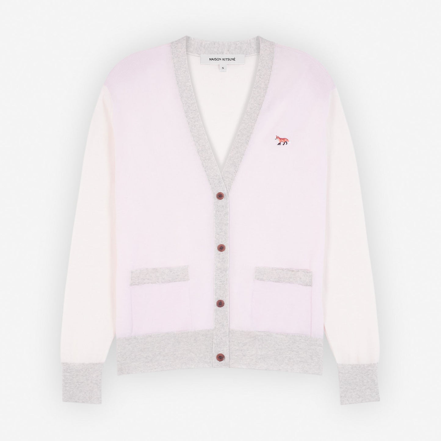 Maison Kitsuné Pastel Contrast Fox Head Cardigan (MW00505KT1036)