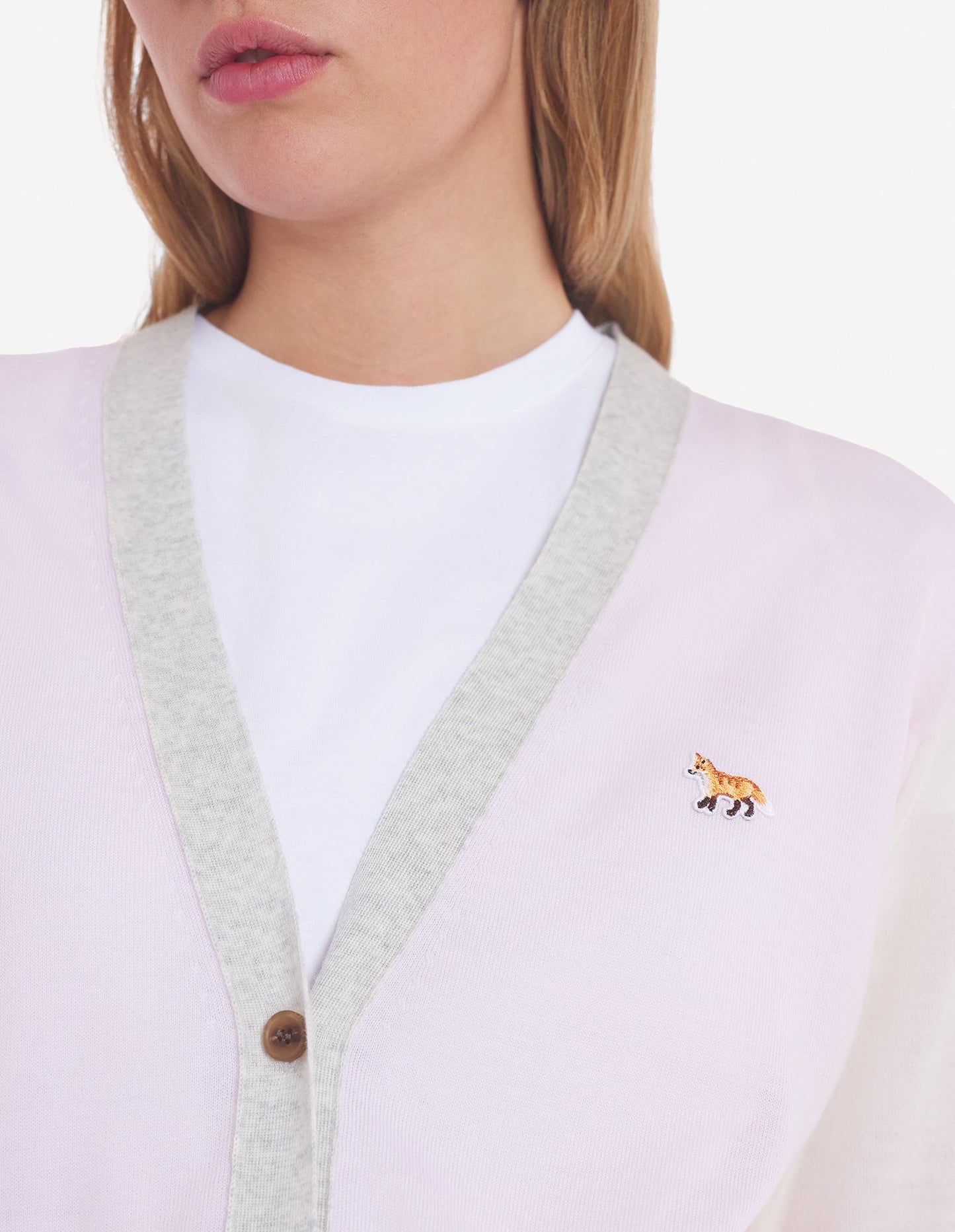 Maison Kitsuné Pastel Contrast Fox Head Cardigan (MW00505KT1036)