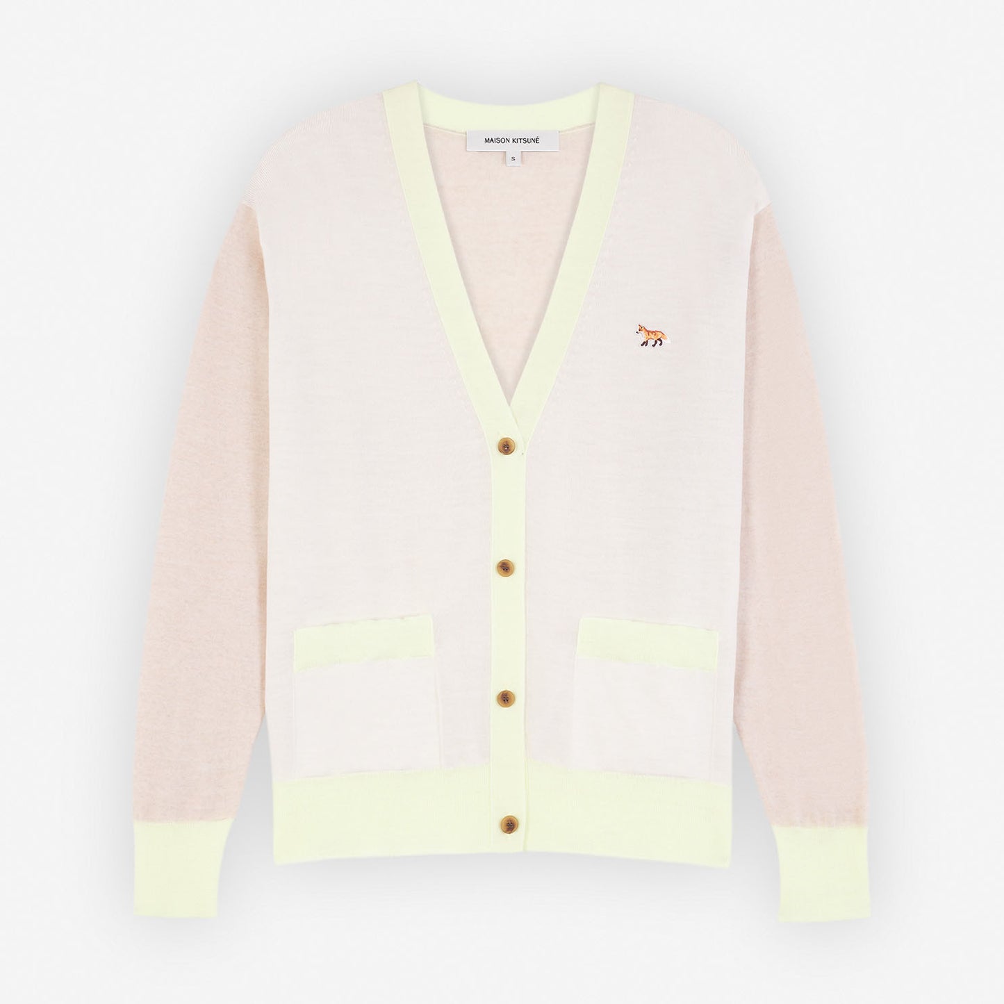 Maison Kitsuné Pastel Contrast Fox Head Cardigan (MW00505KT1036)
