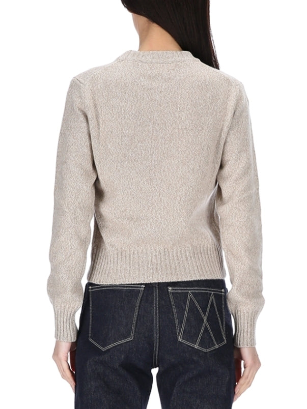 AMI Tonal Heart Logo Cashmere Knit Sweater (FKS127.005)