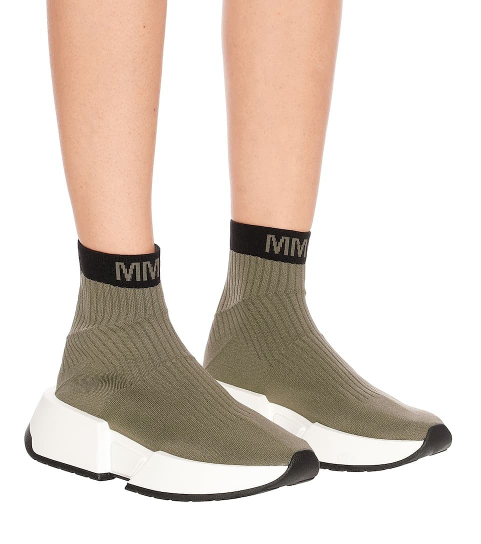 Maison Margiela Contrast Logo Sock Sneakers (S59WS0093)