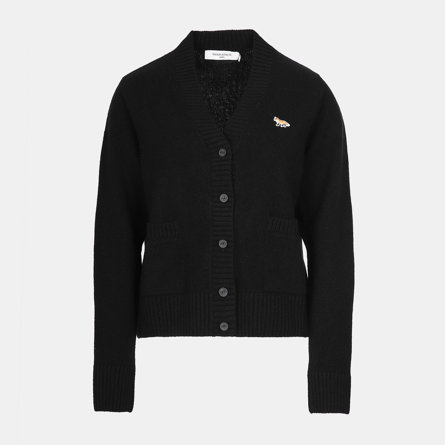 Maison Kitsuné Classic Fox Head Wool Cardigan (HW00503KT1006)