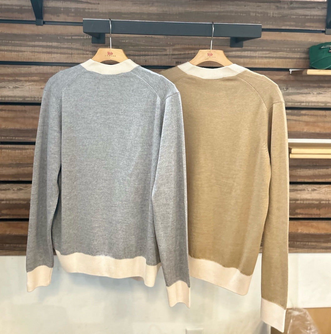 Maison Kitsuné Contrast Trim Fox Head Cardigan (HU00542KT1036)