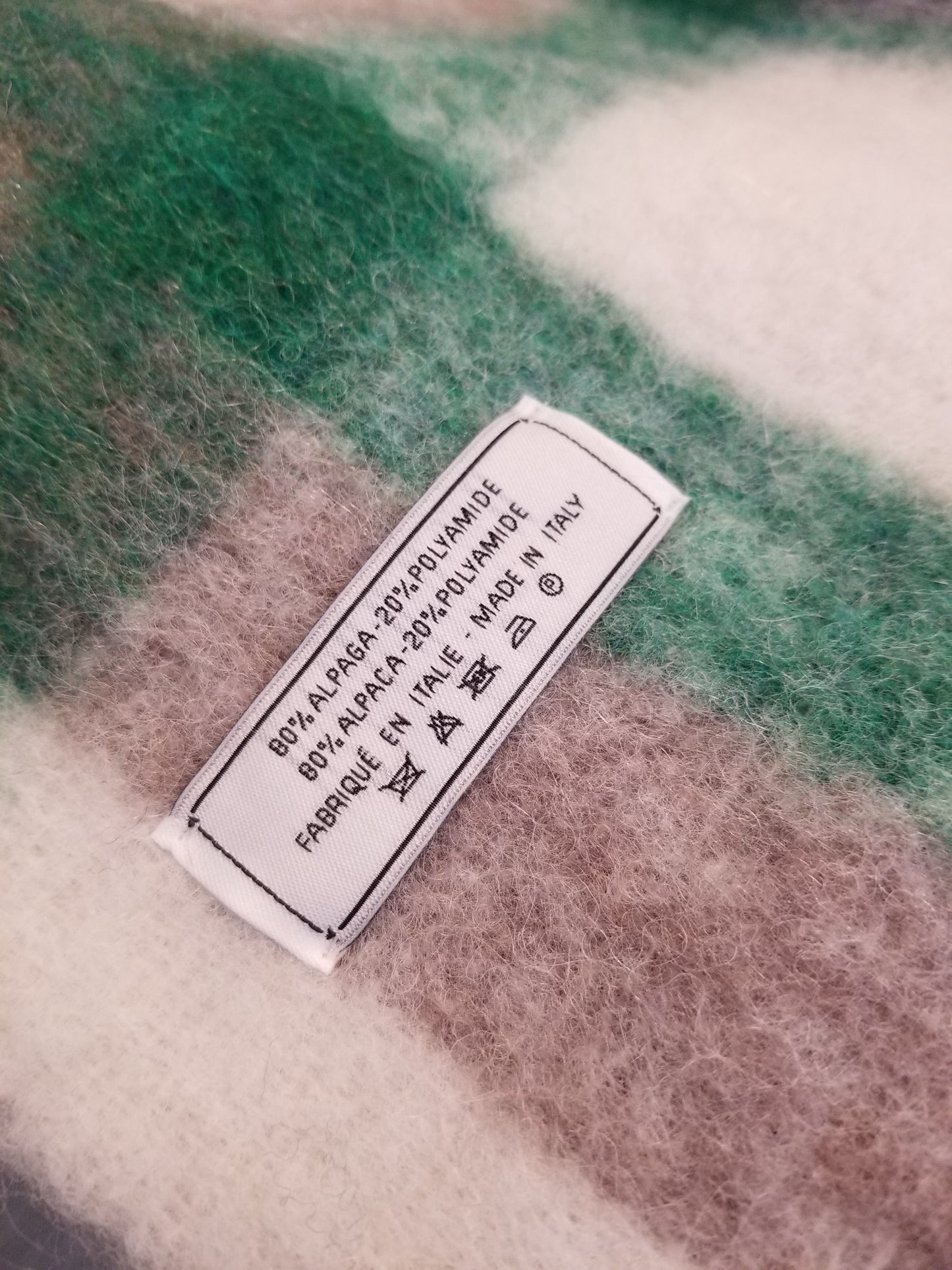 AMI Paris Oversized Check Wool Scarf (H21A405.335)