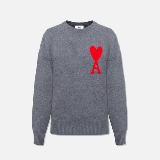 AMI Big Heart Logo Oversized Knit Sweater (H21K009.018)