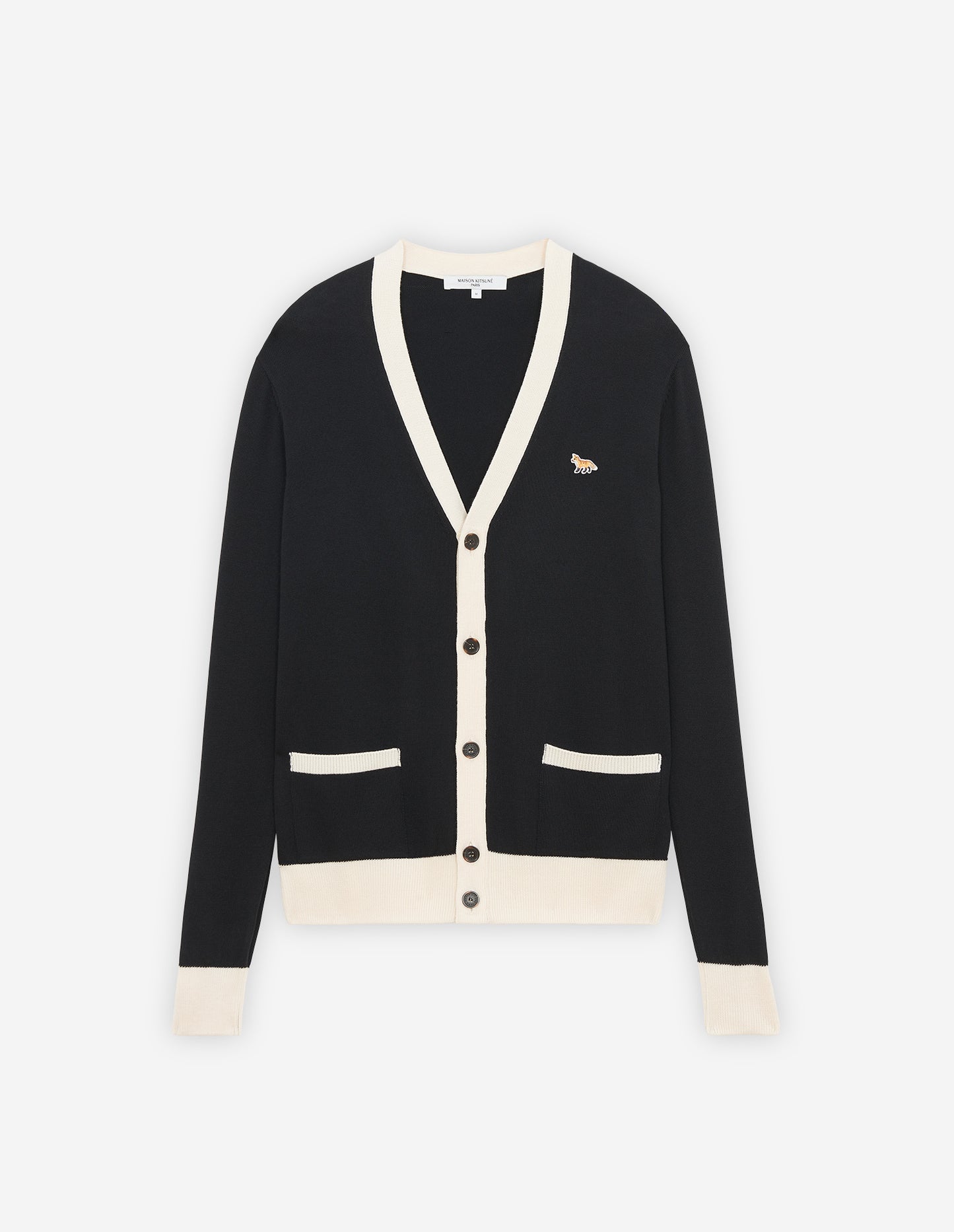Maison Kitsuné Contrast Trim Fox Head Cardigan (HU00542KT1036)
