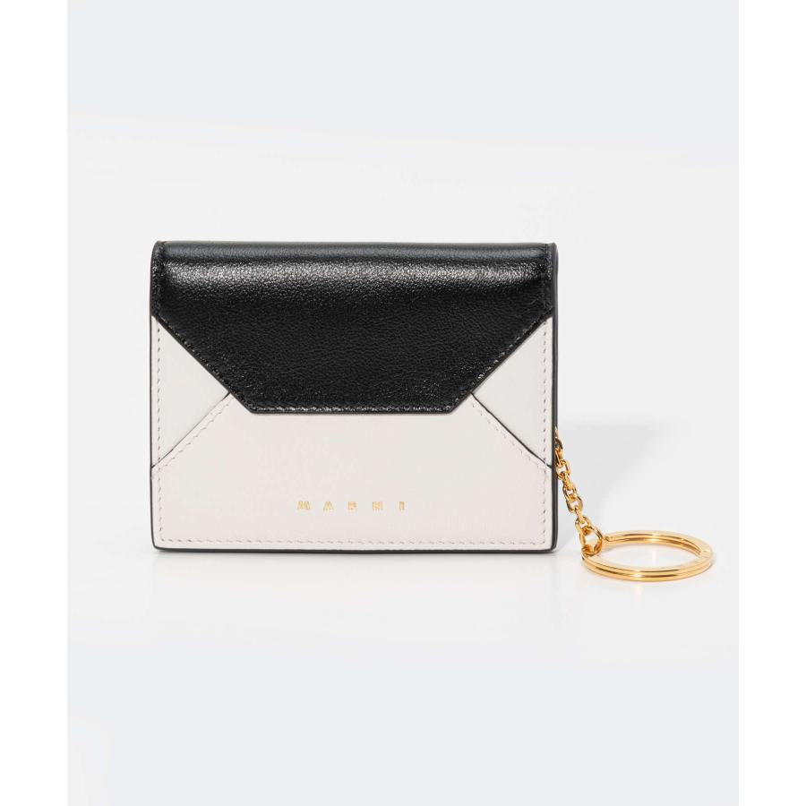 Marni Tricolor Leather Card Holder with Key Ring (PFMO0084U0)