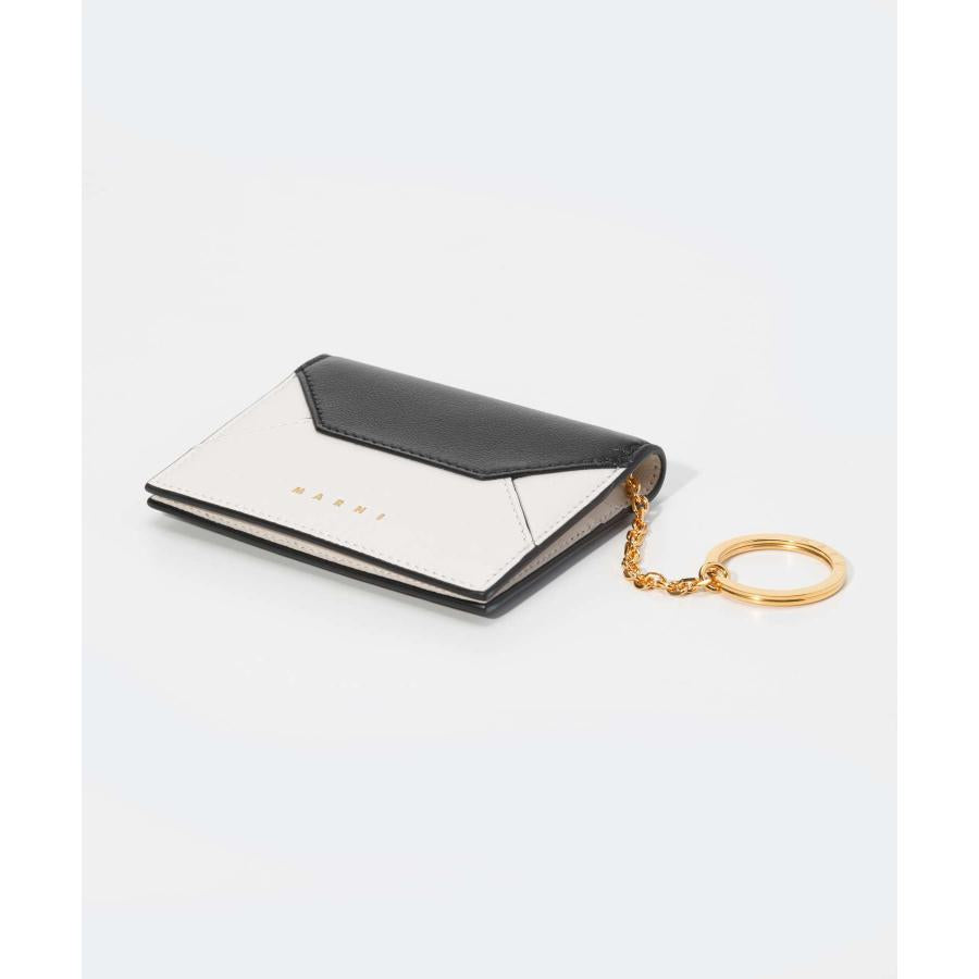 Marni Tricolor Leather Card Holder with Key Ring (PFMO0084U0)